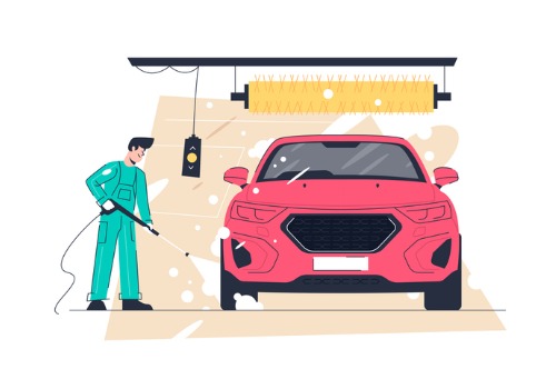 An illustration of a car wash using a Commercial Reverse Osmosis System in Peoria IL