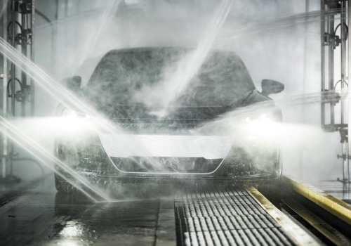 A Water Reclaim System in Indianapolis IN working, helping create a clean wash for a car