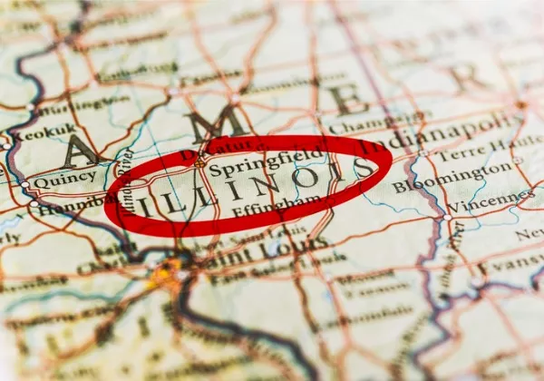 Illinois marked on a map, a state where you can find Illinois Car Wash Water Solutions from SoBrite Technologies