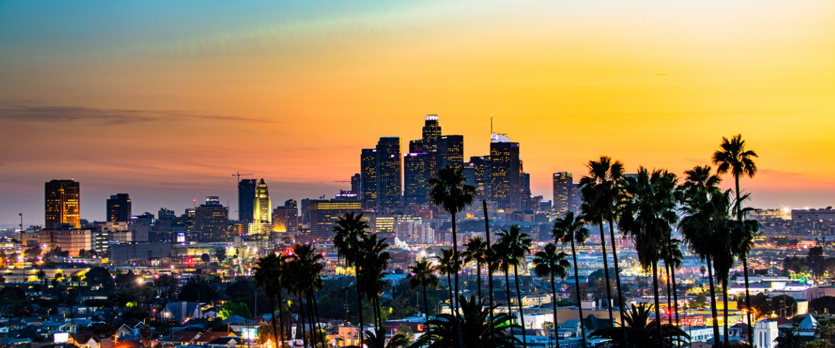 The LA skyline, where SoBrite offers their Southern California Car Wash Water Solutions to local car wash operators