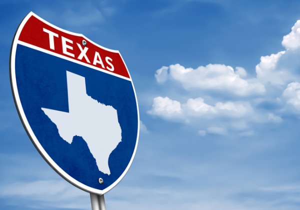 An interstate sign for Texas