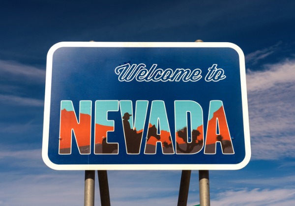 A sign that says welcome to Nevada, a state that is covered by SoBrite and their Nevada Car Wash Water Solutions