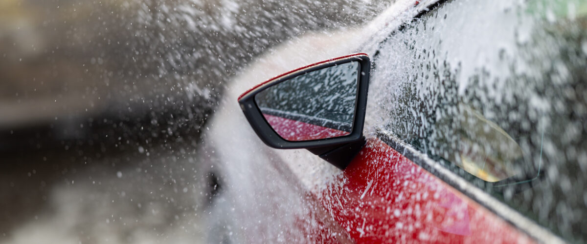 A car goes through a car wash that has received car wash treatments in Minnesota
